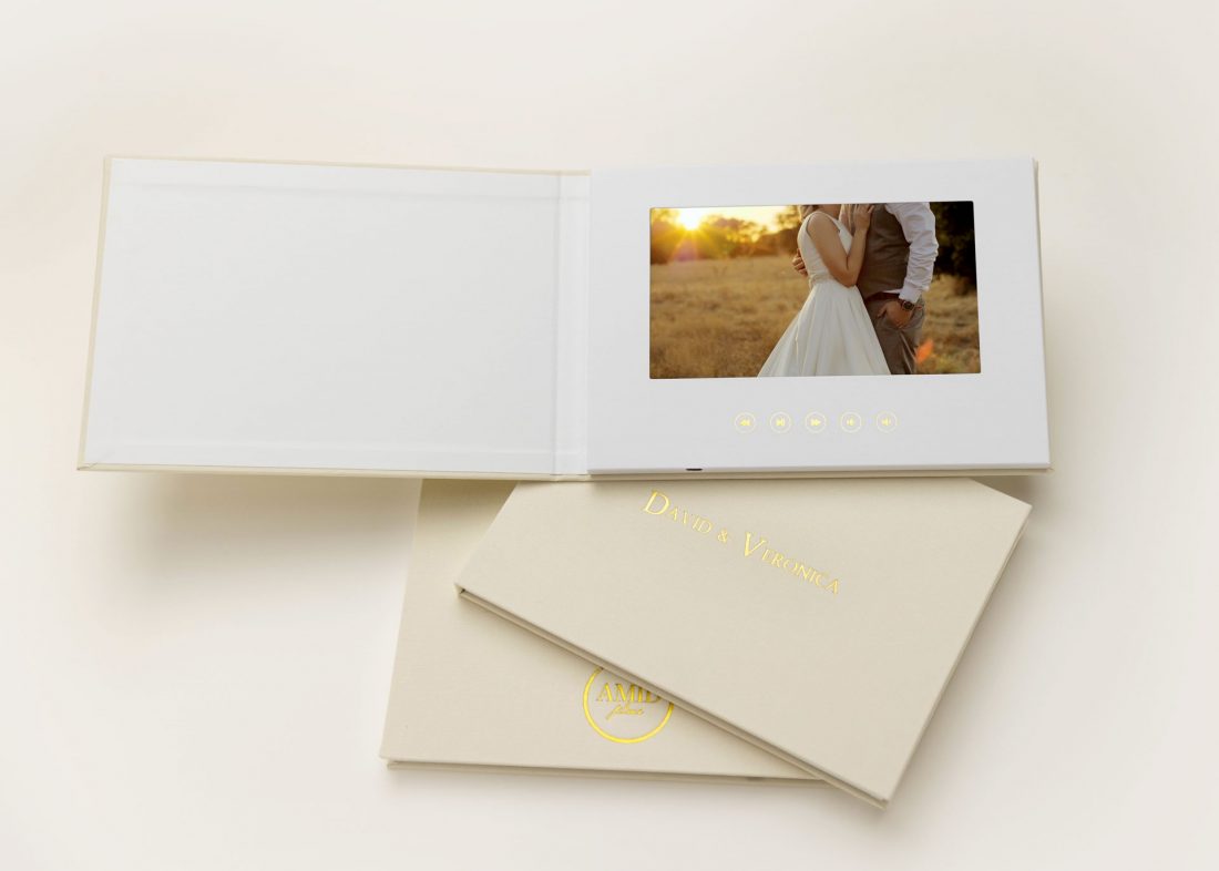 CUSTOM Wedding Video books that play your wedding video. The Motion Books video books.